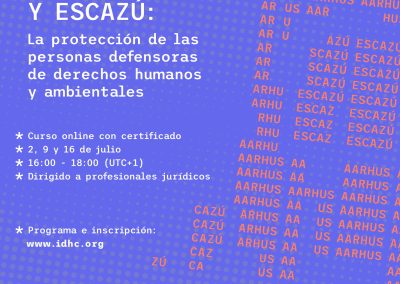 Co-organització d’un curs sobre la protecció de les persones defensores