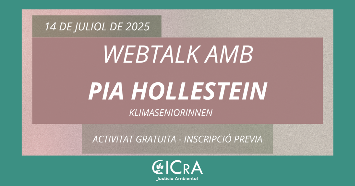 14/07: Webtalk amb Pia Hollestein (KlimaSeniorinnen). Drets humans i justícia climàtica